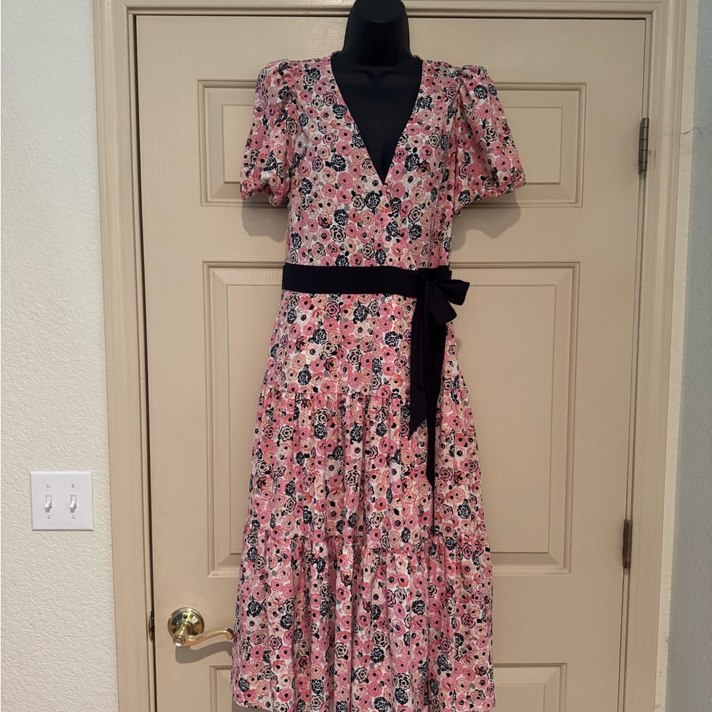 Kate Spade Multicolored Wrap Sundress Short Sleeve V-Neck